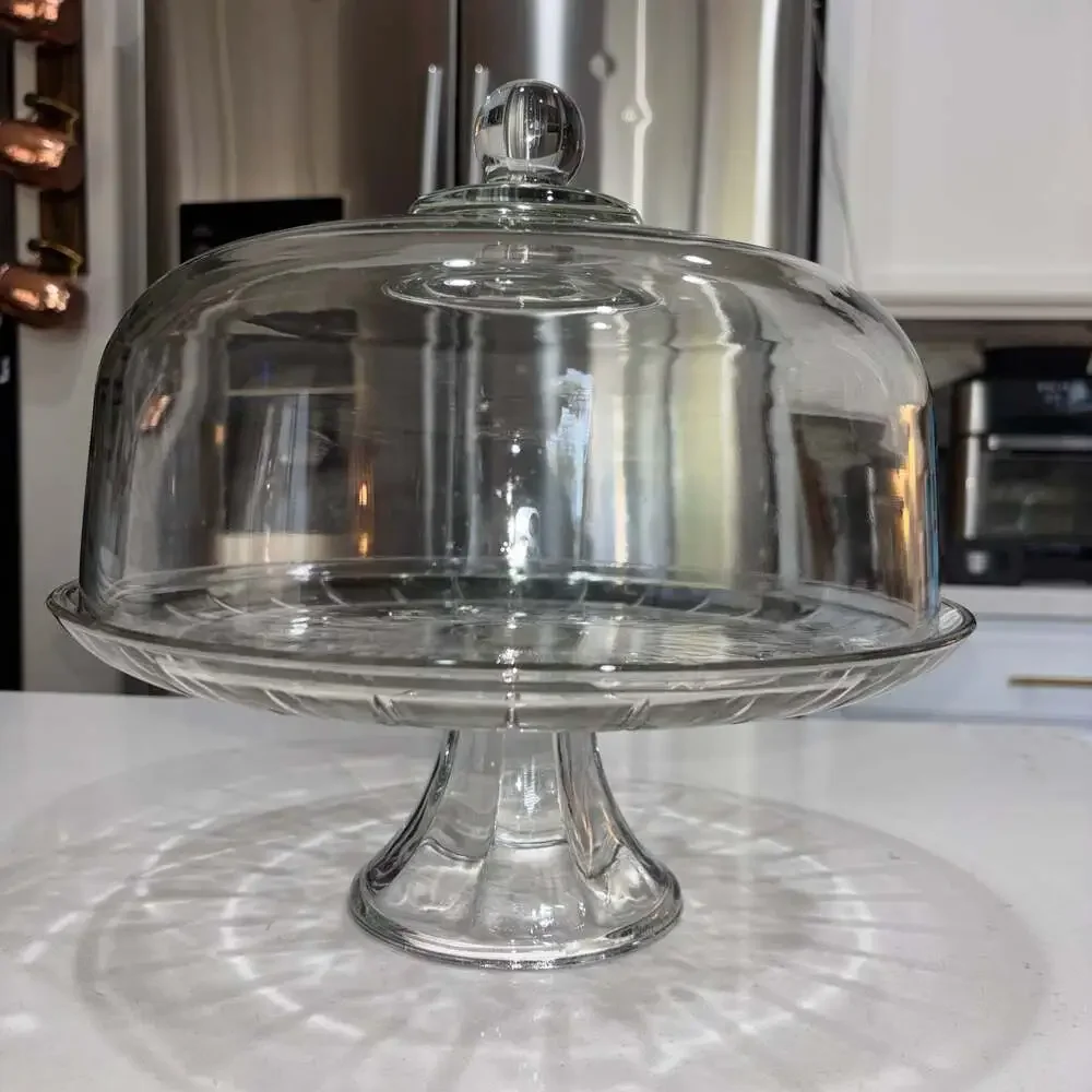 Anchor Hocking Canfield Footed Cake Stand with Dome Lid